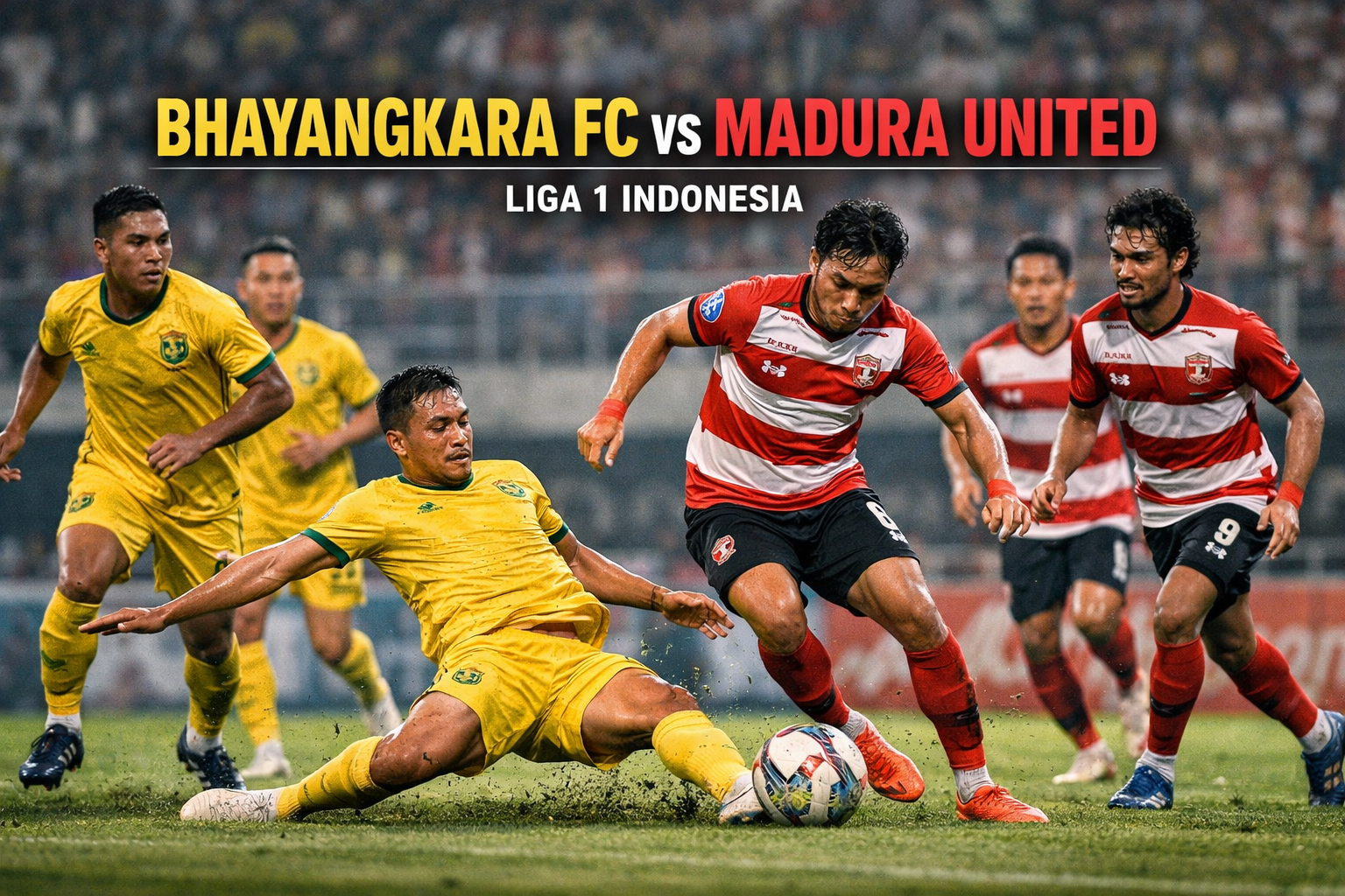 Bhayangkara FC vs Madura United Dipastikan Jadi Laga Seru Liga 1 Indonesia Malam Ini - Score808TV Kupas Peluang Menang Kedua Tim