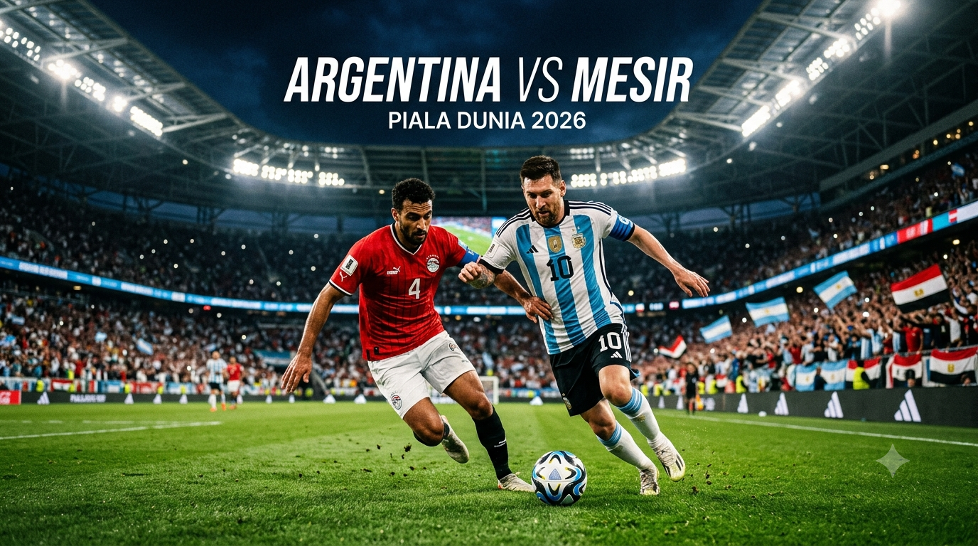 Argentina vs Mesir Piala Dunia 2026 Malam Ini Pukul 23.00 WIB - Score808TV Hadir Membawa Streaming Pertandingan Knockout Paling Dinanti Pecinta Sepak Bola Dunia