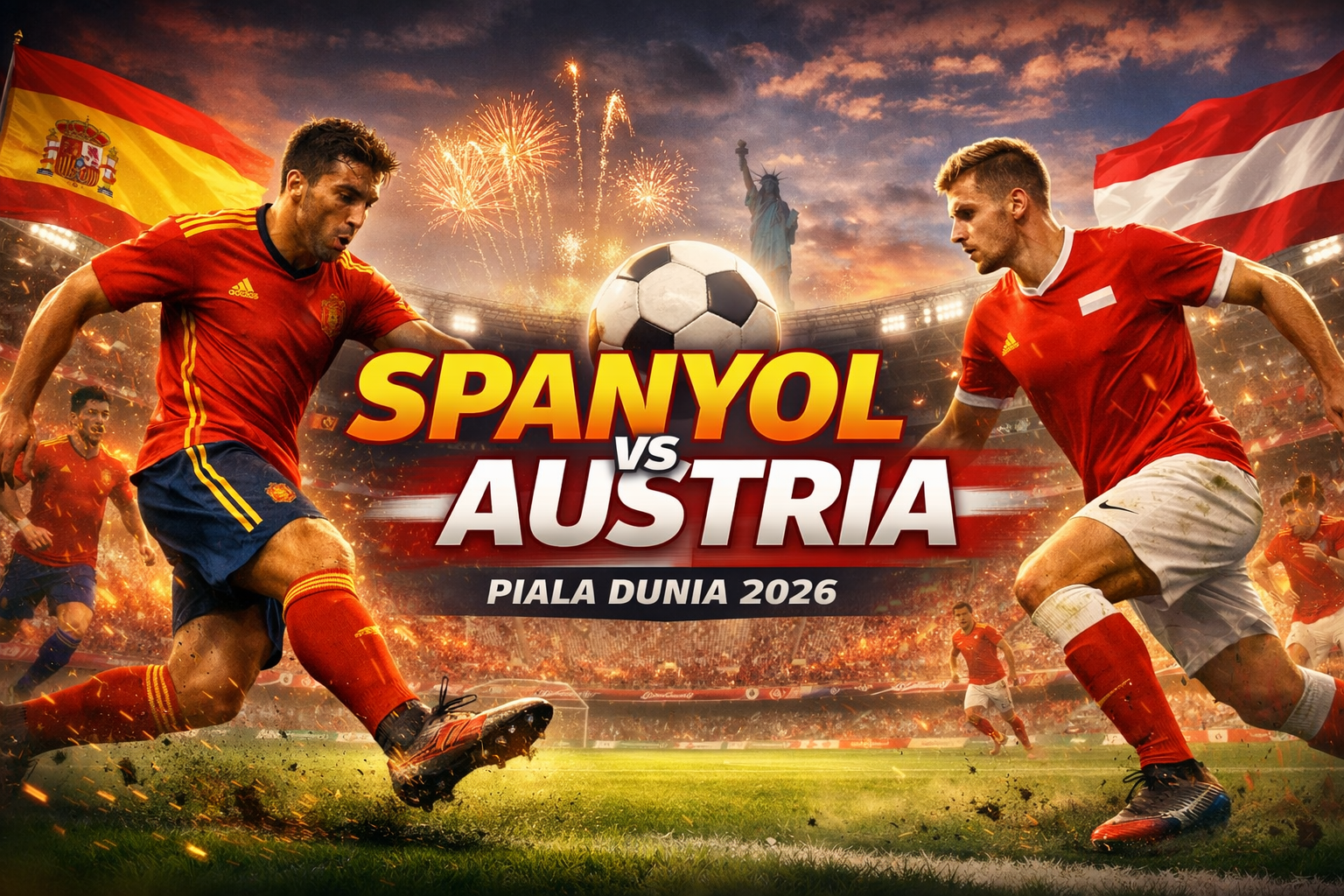 Dini Hari Ini Pukul 02.00 WIB Live Streaming Spanyol vs Austria Piala Dunia 2026 Bersama Score808TV - Saksikan Duel Klasik Eropa yang Menentukan Langkah ke Babak Berikutnya