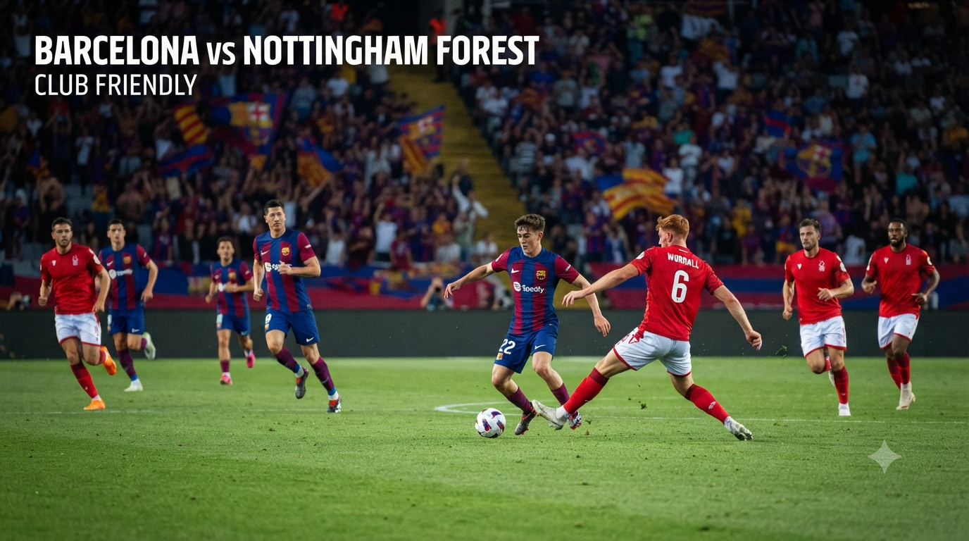 Streaming Barcelona vs Nottingham Forest Club Friendly Dini Hari Ini Pukul 02.00 WIB Melalui Score808 Untuk Mengikuti Duel Klub Eropa